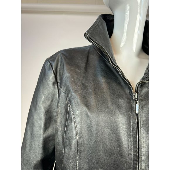 East 5th Zip Front Jacket Size XL Black Genuine Leather - Picture 16 of 16